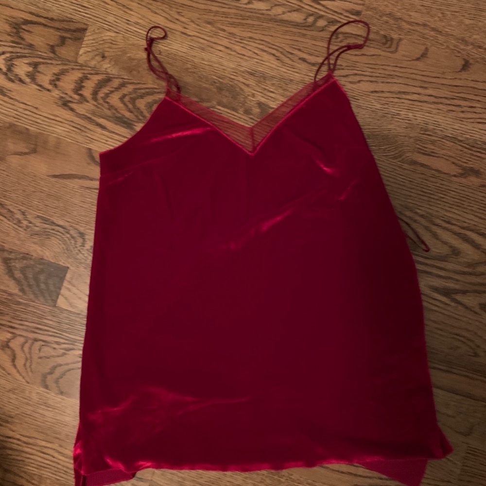 Free People Velvet spaghetti strap tank